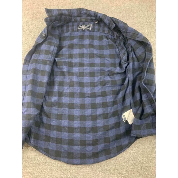 Superdry Flannel Shirt Mens L Plaid Blue Black Collared Classic Fit Workwear - Picture 9 of 13